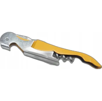 Otvírák Kovový otvírák na víno a pivo, vývrtka - Žlutý