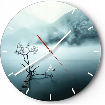 Hodiny Nástěnné hodiny do kuchyně 30x30 Mlha Skleněné hodiny do obýváku Loft Tiché