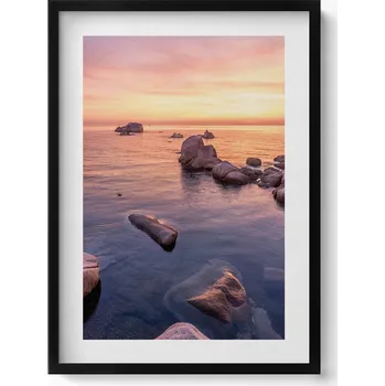 Obraz Stylový obraz v rámu Romantická krajina moře při západu slunce 50x70 cm