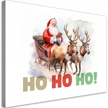 Obraz OBRAZ DO LOŽNICE Svatý Mikuláš na saních NA PLÁTNĚ 60x40