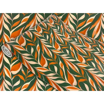 Tapeta Fólie Samolepicí PVC Šíře 45cm Dekorativní Fólie na Nábytek Vzor Listy Boho