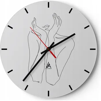 Hodiny Nástěnné hodiny do kuchyně 30x30 Žena Skleněné hodiny do obýváku Loft Tiché