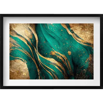 Obraz Dekorativní obraz v černém rámu na zeď do obýváku kuchyně Abstrakce 70x50 cm