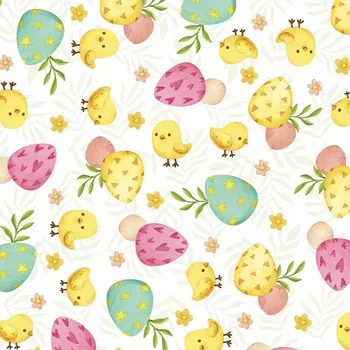 Velikonoce Záclonová látka vzor 017 šířka 140 Cm, Barva potištěná.