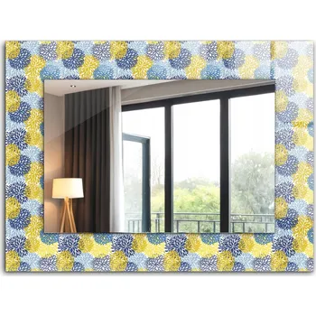 Zrcadlo Zrcadlo s potiskem do koupelny, ložnice, obývacího pokoje - Barevný květinový vzor 80x60 cm
