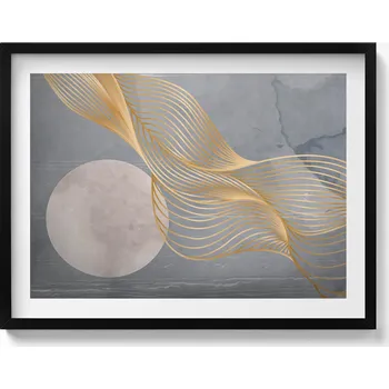Obraz Obraz v černém rámu do obýváku Abstraktní ilustrace měsíce 80x60 cm