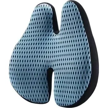 Bederní polštář z paměťové pěny 42 x 38 x 9 cm černá/modrá