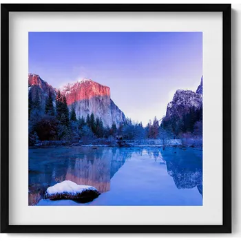 Obraz Obraz v rámu na zeď do obýváku Zimní krajina jezera 50x50 cm