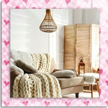 Zrcadlo Čtvercové nástěnné dekorativní zrcadlo s možností montáže vertikálně i horizontálně, Růžová srdce 60x60 cm