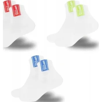 Pánské ponožky PONOŽKY WILSON ČTVRŤPONOŽKY BÍLÉ MIX 3 PÁRY 35-38