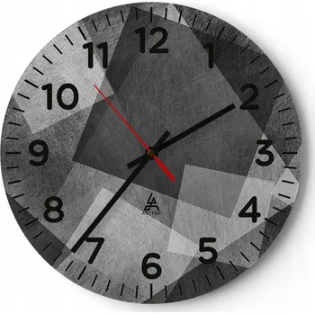 Hodiny Kuchyňské nástěnné hodiny 30x30 Abstrakce Moderní skleněné hodiny Tiché