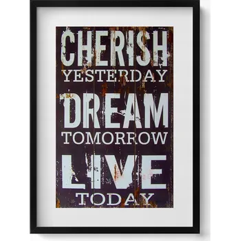 Obraz Obraz s rámem a grafikou na zeď Nápis motivační stará tabule 50x70 cm