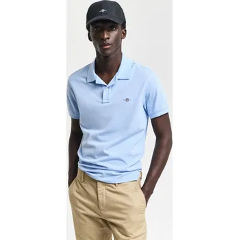 Pánská košile POLOKOŠILE GANT SLIM SHIELD SS PIQUE POLO CAPRI BLUE
