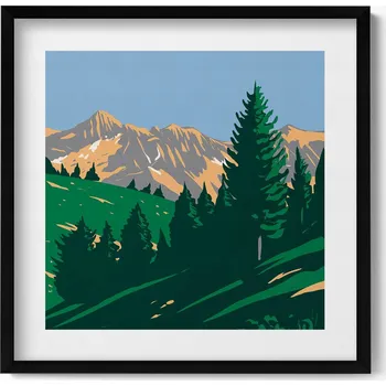 Obraz Dekorativní obraz v rámu do obýváku Národní park v Alpách Francie 50x50 cm