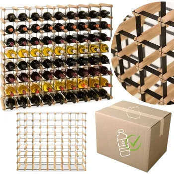 Stojan na víno Modulární borový regál na víno RW-8-9X8-72 na 72 lahví