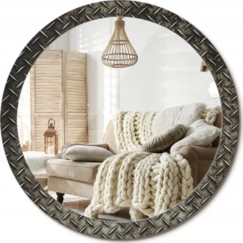 Zrcadlo Zrcadlo nástěnné s ozdobným skleněným rámem XXL 100 cm Ocelová textura