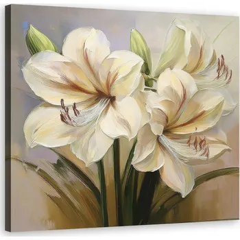 Obraz OBRAZ DO LOŽNICE NA ZEĎ MALOVANÝ KVĚT LILIE 30x30