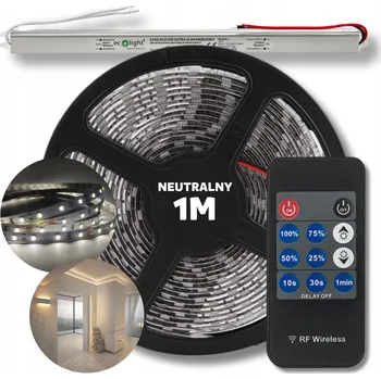 LED osvětlení SADA 1m LED pásek SMD bílá neutrální s napájecím zdrojem 12V