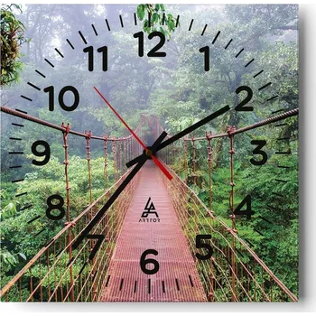 Hodiny Nástěnné hodiny do obýváku 40x40 Krajina Bezhluczne Skleněné hodiny Tiché