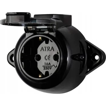 Elektrická zásuvka Elektrická Zásuvka nástěnná Atra černá