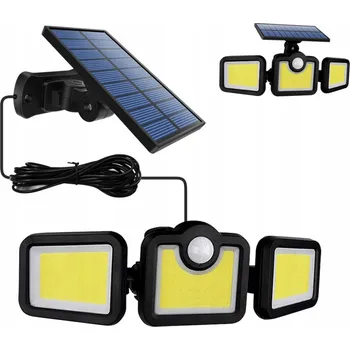 Venkovní osvětlení VÝKONNÁ SOLÁRNÍ LAMPA 3v1 LED COB, SAMOSTATNÝ PANEL, SENZOR POHYBU A SOUMRAKU + DÁLKOVÉ OVLÁDÁNÍ