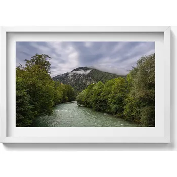 Obraz Ozdobný nástěnný obraz s rámem a grafikou loft Horská krajina Německo 60x40 cm