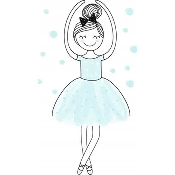 Samolepící dekorace SAMOLEPKA NA STĚNU BALERÍNA HANKA MODRÁ L