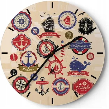 Hodiny Nástěnné hodiny do kuchyně 30x30 Moře Voda Skleněné hodiny do obýváku Tiché