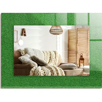 Zrcadlo Zrcadlo s potiskem do koupelny do předsíně Zelená tráva 80x60 cm