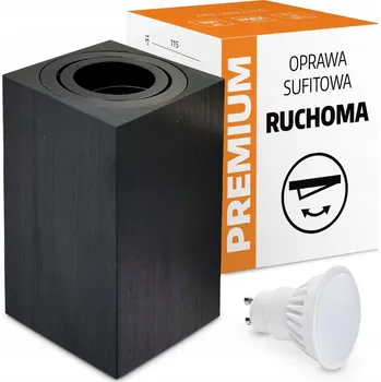 Bodové svítidlo Halogenové svítidlo čtvercové, nastavitelné + LED GU10