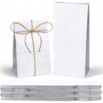 Nákupní taška Papírová taška KLOCKOWA 12x9,5x32,5 BÍLÁ ekologická Allbag