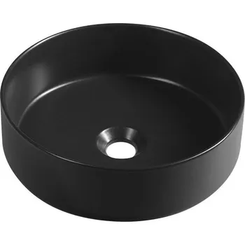 Umyvadlo INFINITY ROUND keramické umyvadlo na desku, průměr 36cm, černá mat