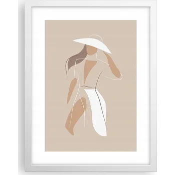 Obraz Obraz plakát v bílém rámu do obýváku 30x40 žena foto plakáty na zeď