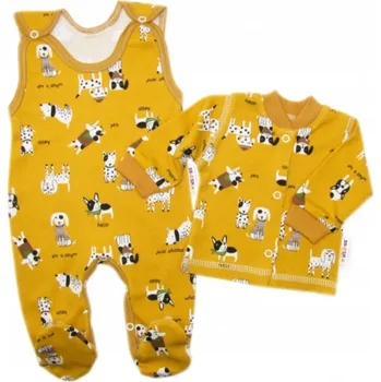 Kojenecká souprava Kojenecká souprava 2-dílná bavlna - PEJSEK hořčicová - vel.56