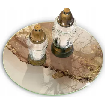 Obraz Podložka pod svíčky na hrob se vzorem, motiv Abstrakce mramor, Průměr 40 cm