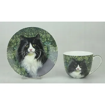 P4Y, šálek 280 ml s podšálkem - WILLIAM MORRIS CAT, kočka