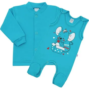 Kojenecká souprava Kojenecká souprava 2-dílná bavlna - BABY MOUSE tyrkysová - vel.56