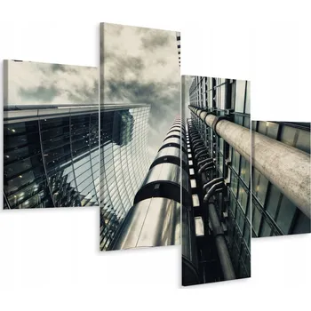 Obraz Obraz POHLED ZESPOD na Mrakodrapy 3D, 4 Díly, 120x75 cm