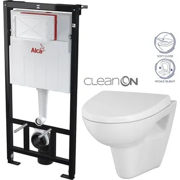 ALCA Předstěnový instalační systém bez tlačítka + WC CERSANIT CLEANON PARVA + SEDÁTKO AM101/1120 X PA1