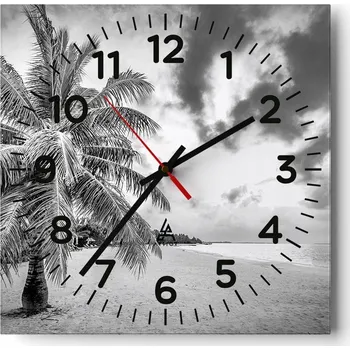 Hodiny Kuchyňské nástěnné hodiny 30x30 Krajina Skleněné hodiny do obýváku Moderní Tiché