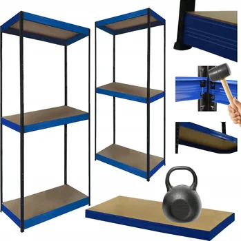 Dílenský regál Kovový regál do garáže, skladu HELIOS 106x30x30 cm, 3 police, nosnost 175 kg na polici