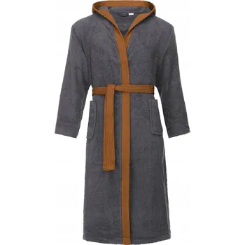 Pánský župan Pánský župan s kapucí Froté Bavlna L-190 Tmavě šedá/béžová L