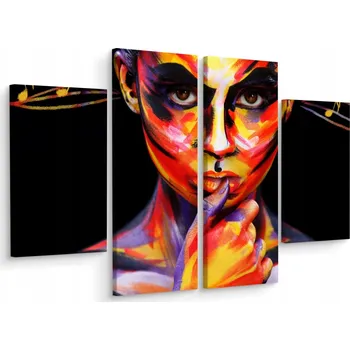 Obraz Obraz Barevný OBLIČEJ Abstrakce 4 Díly 200x150