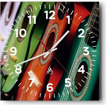 Hodiny Nástěnné hodiny do obýváku 40x40 Hudba Tiché Skleněné hodiny Bez hlučnosti