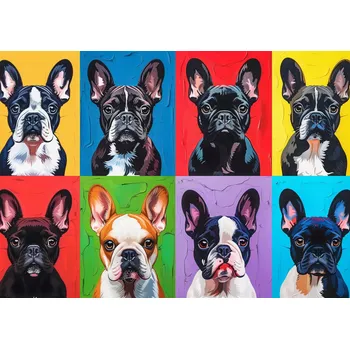 Plakát Plakát Francouzští buldočci bez rámu 42 x 29,7 cm