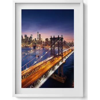 Obraz Obraz v rámu na zeď New York – západ slunce nad Manhattanem 50x70 cm