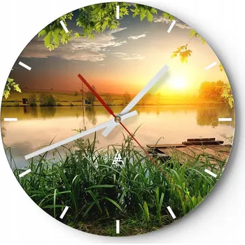Hodiny Velké nástěnné hodiny 40x40 Krajina Skleněné hodiny Kulatý Tiché