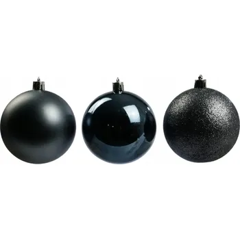 Vánoční dekorace Grafitové nerozbitné vánoční vánoční baňky 6 ks, 8 cm