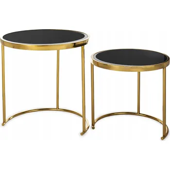 Konferenční stolek Stolek Domdekoracji kulatý 45,5 x 45,5 x 49,5 cm zlatý