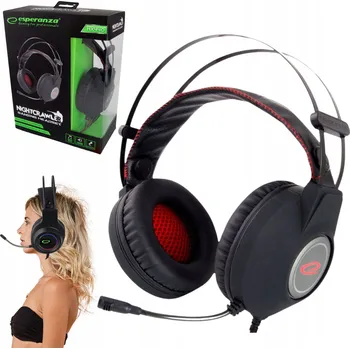 Sluchátka Sluchátka Herní PC sluchátka s mikrofonem, náušní, drátová USB, LED podsvícení